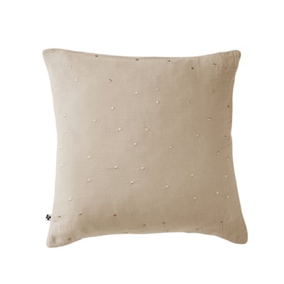 Taie d'oreiller Gaze Coton 60 x 60 cm Gaia Chics Granit EDEN