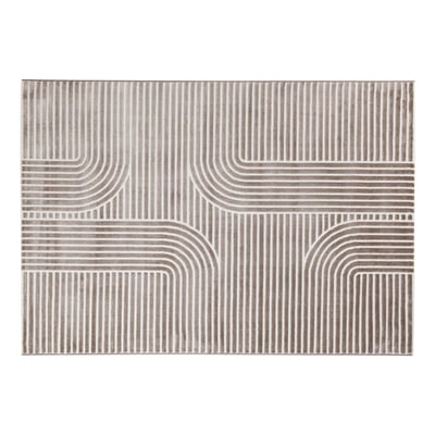 Tapis graphique rectangulaire beige 160 x 230 cm MAGNUS MILIBOO