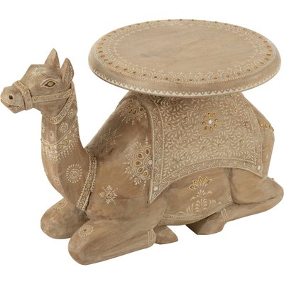 Table d'appoint en bois de manguier naturel  esprit oriental RECOLLECTION