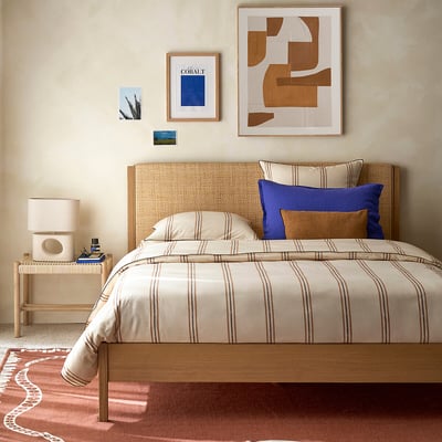 Brava Striped Washed Cotton Duvet Cover LA REDOUTE INTERIEURS