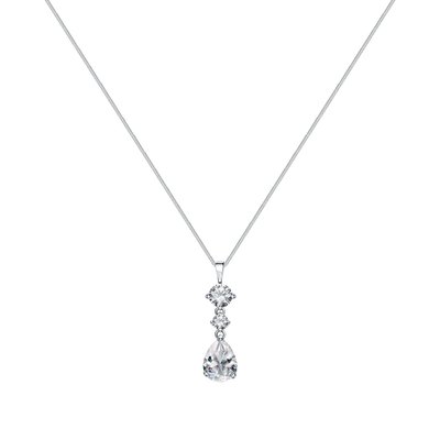 Chaîne et pendentif en argent 925 et oxyde de zirconium CLEOR