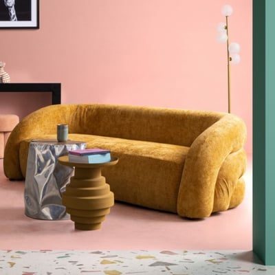 Table basse ronde design en métal coloré D36 - MARLO HELLIN, DEPUIS 1862