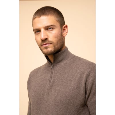 Pull Camionneur Taupe Chiné Bradley JUST CASHMERE