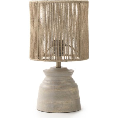 Lampe de table artisanale en bois et jute naturel RECOLLECTION