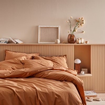 Parure de lit unie Housse couette + taies carrées en percale de coton, Made in France, VANOISE A DEMAIN