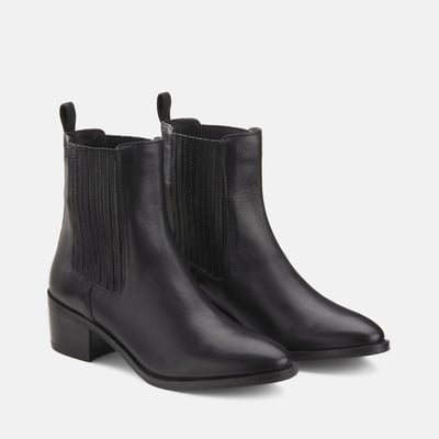 Boots élastiquées à talon, en cuir LA REDOUTE COLLECTIONS