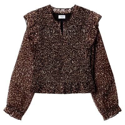 Blouse À Imprimé Animal Avec Volants PEPE JEANS