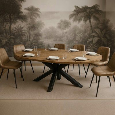 Table à manger ovale en bois de teck recyclé 220 cm ONTARIO PIER IMPORT