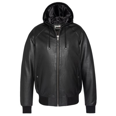 Blouson à capuche, cuir d'agneau SCHOTT