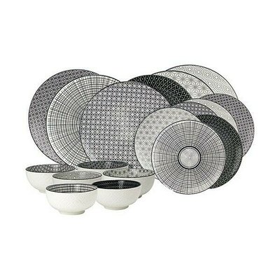 Service d'assiettes et bols 18 pièces, KOMAE ARTIME