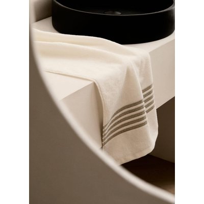 Serviette de bain avec bordure en lin contrastée MANGO HOME