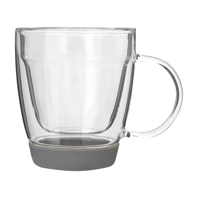 Silicone Base Double Wall Glass Mug, 220ml SO'HOME