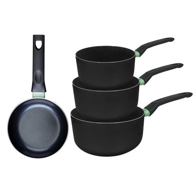 Ensemble de 1 poêle et 3 casseroles antiadhésives revêtement céramique Brandao FACKELMANN