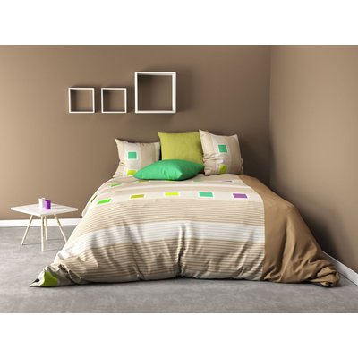 Parure housse de couette coton, Squares C DESIGN HOME TEXTILE