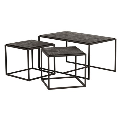 Tables basses gigognes teck recyclé - Set de 3 Bronx ZAGO