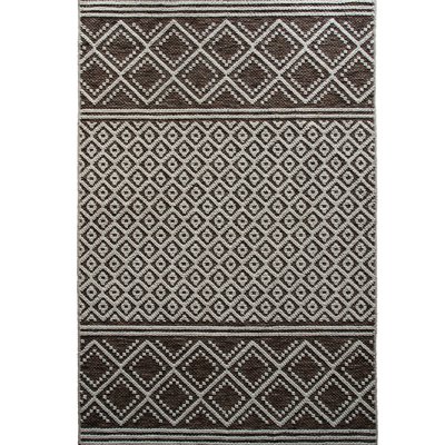 Tapis extérieur intérieur moderne à motif croisillons en relief brun MEDIA CROISILLONS BRUN THE DECO FACTORY
