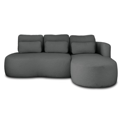 Canapé d'Angle Convertible en Tissu bouclette 4 places - MAHINA LISA DESIGN
