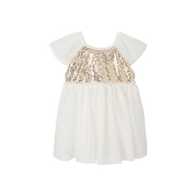Robe manches courtes boutonnée dos à sequins VERTBAUDET