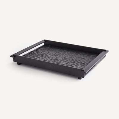 Rechteckige Tischplatte aus massiver gehauener Eiche, Tiefe 37 cm, AZAEL AM.PM