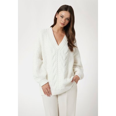 Pull-Over Col V Maille Torsadée GUESS