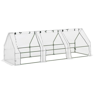 Mini serre de jardin serre à tomates fenêtres avec zip enroulables OUTSUNNY
