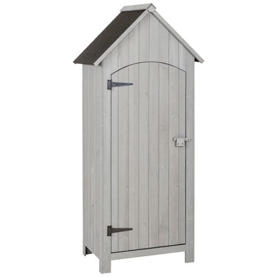 Armoire de jardin 1 porte 3 étagères toit bitumé bois sapin OUTSUNNY