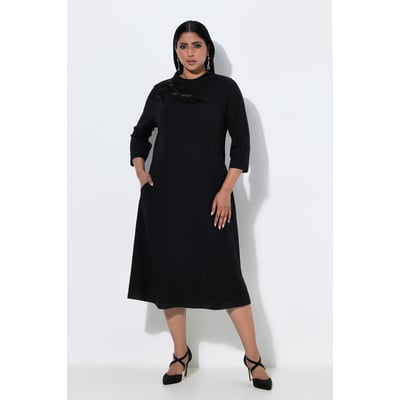 Robe midi point de Rome, perles brodées ULLA POPKEN