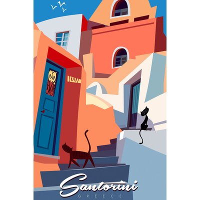 Tableau les chats de santorini HEXOA