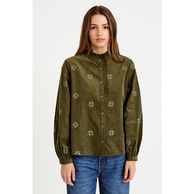 Chemise droite velours col montant CACHE CACHE