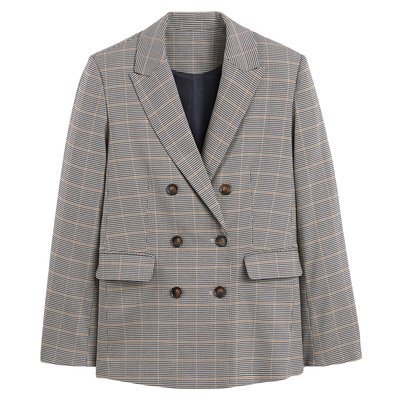 Blazer de corte recto, de cuadros, pata de gallo LA REDOUTE COLLECTIONS