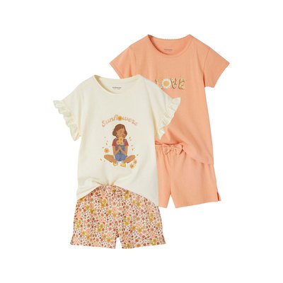 Lot de 2 pyjashorts fruits en maille côtelée VERTBAUDET