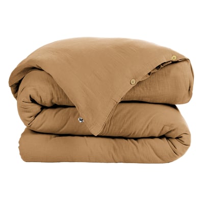 Housse de couette Double Gaze Coton Gaia Safran 260x240cm EDEN