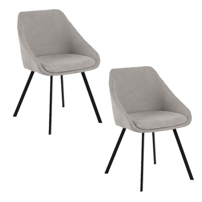 Lot de 2 fauteuils de table Maxine en tissu TOILINUX