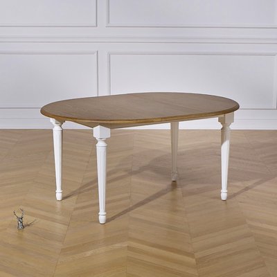 Table ronde en chêne 1 rallonge 4/6 couverts ARLINGTON ROBIN DES BOIS