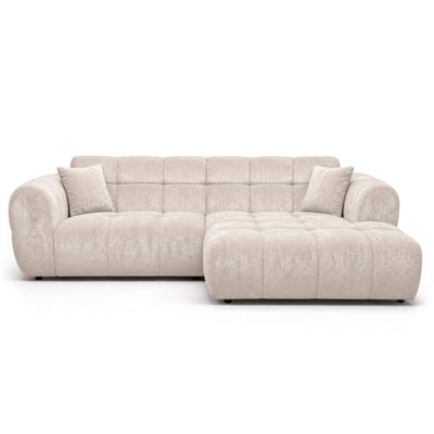 Canapé d'angle droit en tissu texturé, MINI RAY BEST MOBILIER