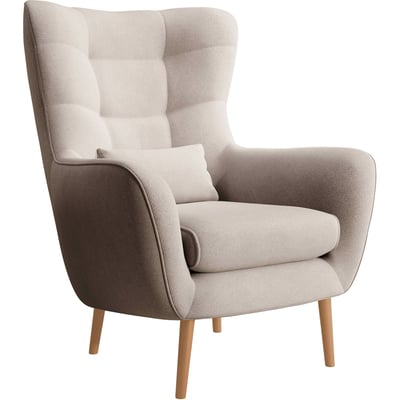 Fauteuil à oreilles capitonné en velours RECOLLECTION