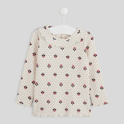 T-Shirt manches longues col fantaisie imprimé en coton BIO BOUT'CHOU