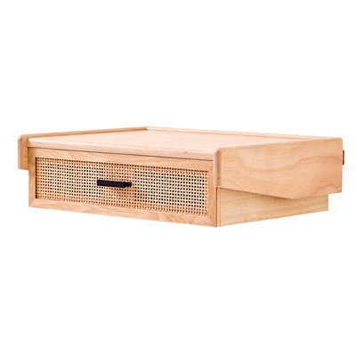 Table de chevet murale, rotin et bois, PITEA NORDLYS