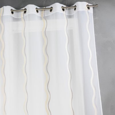 Voilage en jacquard à rayures verticales ondulées HOME MAISON