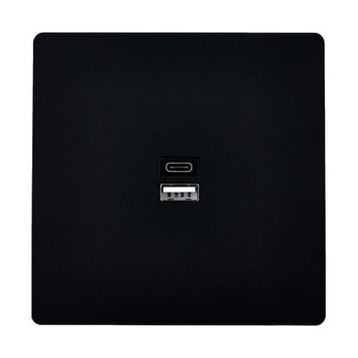 Prise De Chargeur Double Port Usb A+c - Collection M - Noir MODELEC