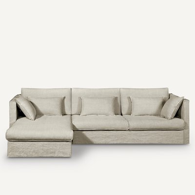 Hoekbank in stonewashed dik linnen, Camille AM.PM