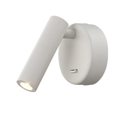 Applique de chevet blanc mat liseuse led avec interrupteur Prea MILLUMINE