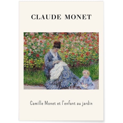Affiche Claude Monet - Camille Monet et l'enfant au jardin L'AFFICHERIE
