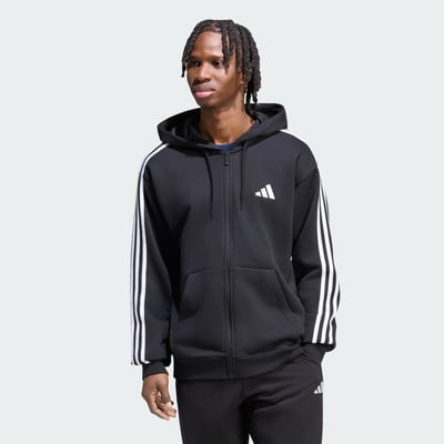 Sweat-Shirt À Capuche Zip Intégral French Terry 3 Bandes Essentials ADIDAS SPORTSWEAR
