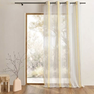 Voilage en jacquard à fines rayures verticales HOME MAISON