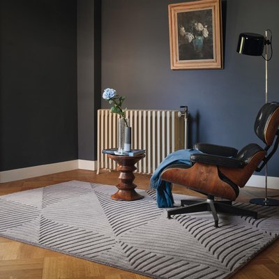 Tapis salon et chambre fait à la main en laine motif faux uni FOLIA UN AMOUR DE TAPIS