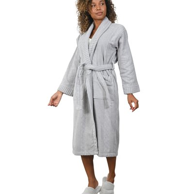 Peignoir col châle jacquard velours 420 g/m WARM WOOL SENSEI MAISON