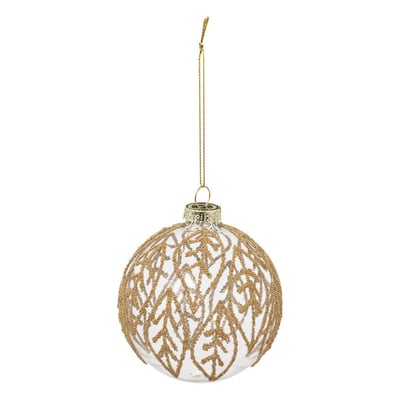 Boule de noël feuilles perles en verre 90mm FEERIC LIGHTS & CHRISTMAS