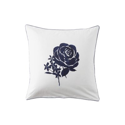 Taie d'oreiller carrée coton ROSABLUE CARRE BLANC