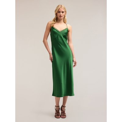 Robe mi-longue en satin en tissu compact MOTIVI